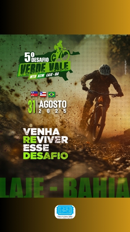 Cartaz do 5° Desafio Verde Vale MTB - XCM - 2025
